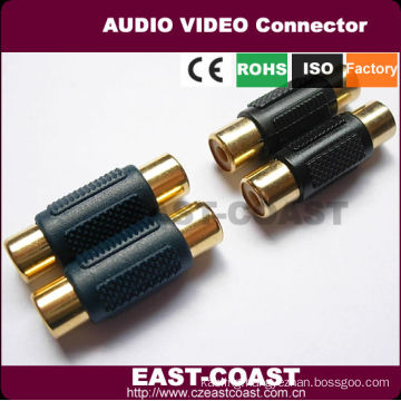 Female to Female Gold RCA Coupler Joiner Adapter